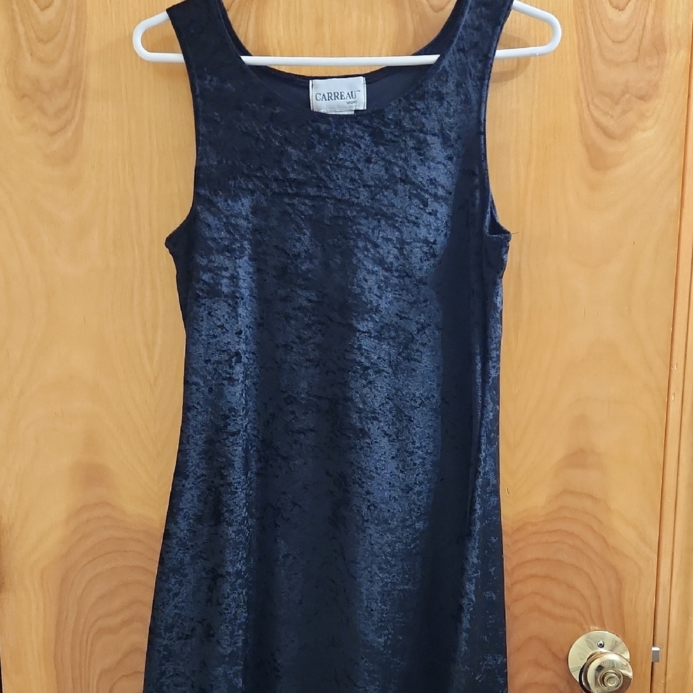 Carreau Black Velvet Mini Dress – Size Medium